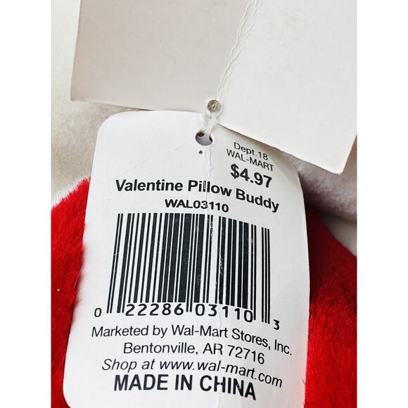 Vintage Commonwealth Toy Co Plush White Elephant w Red Heart Holiday Laying Tags - Picture 9 of 12